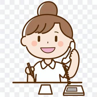 A nurse who answers the phone A nurse who answers the phone