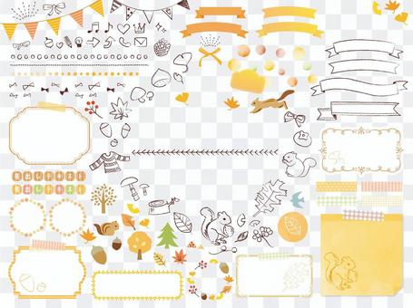 Autumn material (frame / heading / transparent png) Autumn material (frame / heading / transparent png)