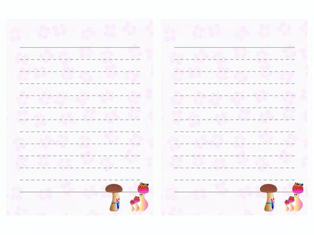 Cherry blossom base color mushroom pattern note pad Cherry blossom base color mushroom pattern note pad