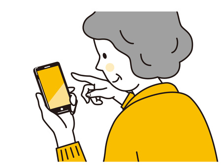 Senior woman operating a smartphone Senior woman operating a smartphone