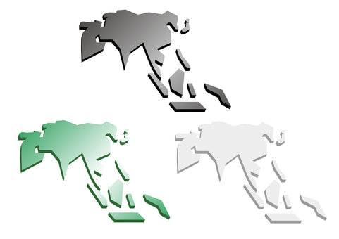 Asia-perspective 3D-3 color set Asia-perspective 3D-3 color set