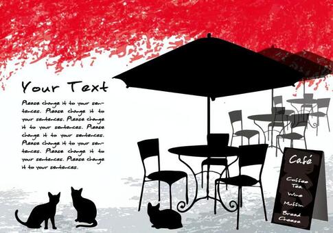 Autumn leaves cafe 1 message card black cat Autumn leaves cafe 1 message card black cat