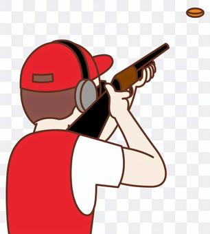 Clay pigeon shooting illustration Clay pigeon shooting illustration