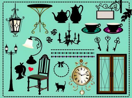Antique illustration set Antique illustration set