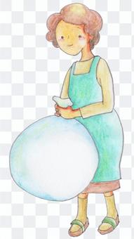A woman who puts out garbage A woman who puts out garbage