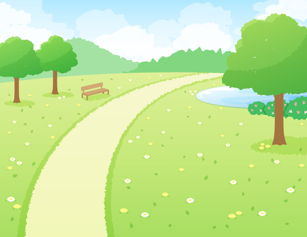 Landscape of a park with trees _ Landscape Landscape of a park with trees _ Landscape