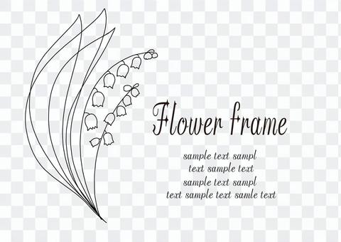 Lily of the valley line drawing flower frame monochrome Lily of the valley line drawing flower frame monochrome