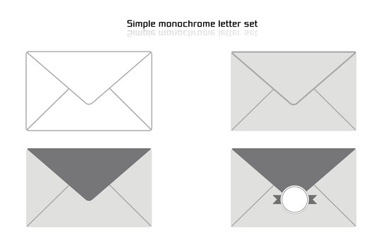 Letter set simple monochrome color Letter set simple monochrome color