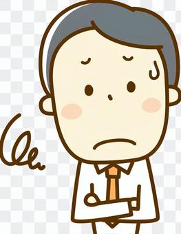 A businessman with a troubled look A businessman with a troubled look