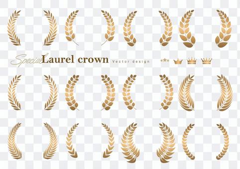 Laurel crown emblem illustration material 01 Laurel crown emblem illustration material 01