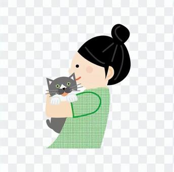 A woman holding a cat A woman holding a cat