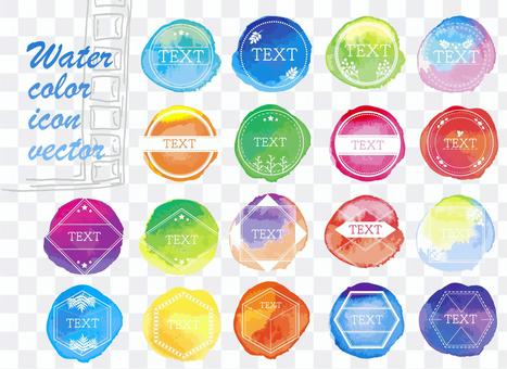 Watercolor icon set Watercolor icon set