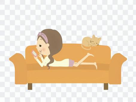 Woman sitting on the sofa 7 Woman sitting on the sofa 7
