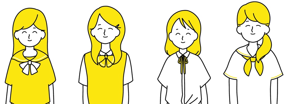 Smiley high school girl clean design yellow Smiley high school girl clean design yellow