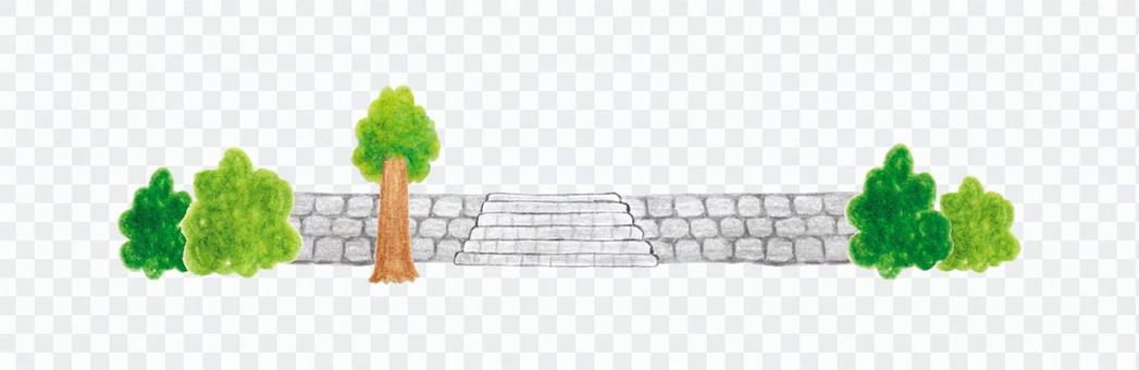 Handwritten illustration of stone wall Handwritten illustration of stone wall