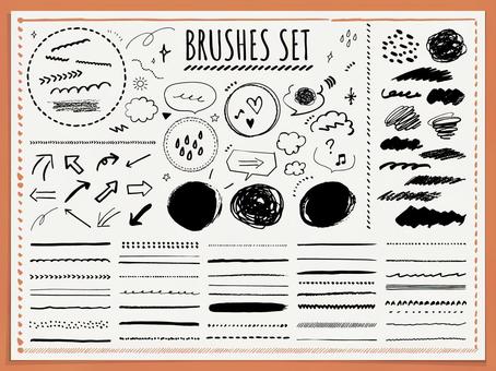 Set of hand drawn brush textures Set of hand drawn brush textures
