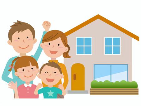 51116 House and family of four, upper body 51116 House and family of four, upper body