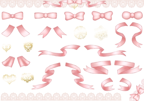 Ribbon illustration set Ribbon illustration set