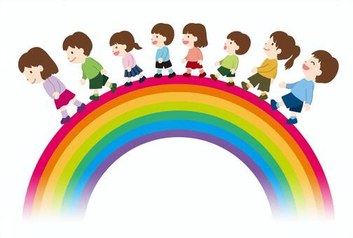 Children and rainbow Children and rainbow