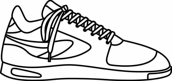 スニーカー シューズ 線画 塗り絵 スニーカー シューズ 線画 塗り絵