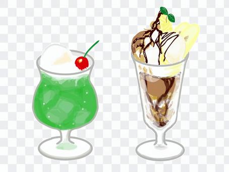 Cream soda and chocolate parfait Cream soda and chocolate parfait