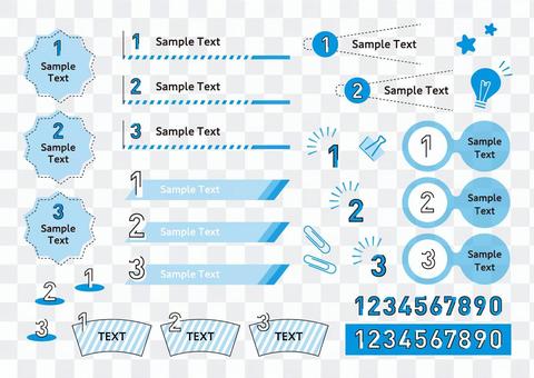 Numbered heading set blue Numbered heading set blue