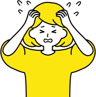 Woman holding her head Wow sweat yellow Woman holding her head Wow sweat yellow