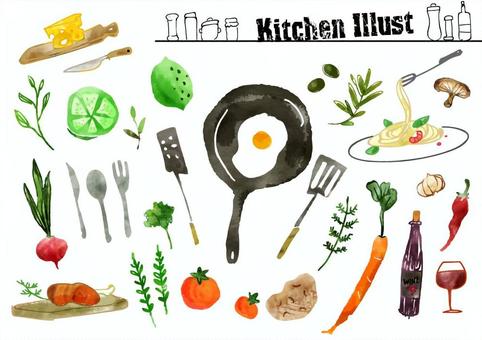 Fashionable kitchen items such as vegetables Fashionable kitchen items such as vegetables