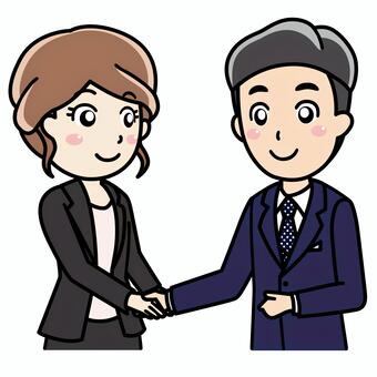 Illustration of shaking hands when a business negotiation is concluded Illustration of shaking hands when a business negotiation is concluded