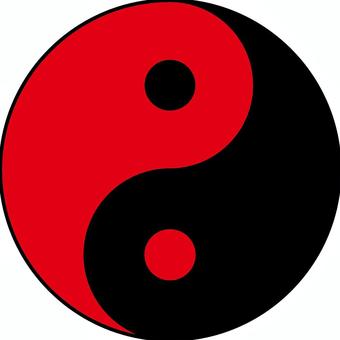 Yin Yang ball _ red black Yin Yang ball _ red black