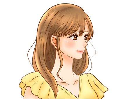 Illustration material of adult woman with brown hair Illustration material of adult woman with brown hair