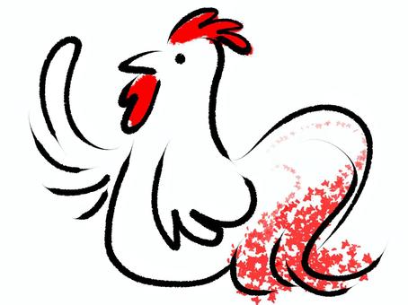 Chicken painted with brush (2 colors) Chicken painted with brush (2 colors)