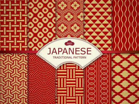 Simple Japanese pattern (gold red) Simple Japanese pattern (gold red)