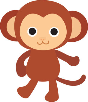 Illustration of a monkey in a bipedal pose Illustration of a monkey in a bipedal pose