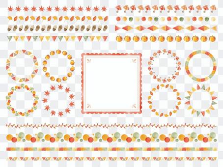 Autumn watercolor style line brush set Autumn watercolor style line brush set