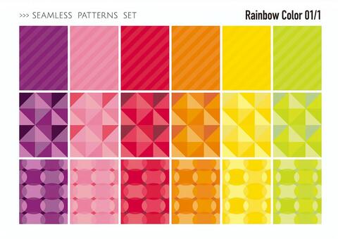 Seamless pattern set / warm color 01 Seamless pattern set / warm color 01
