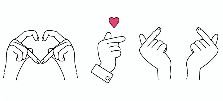 Finger heart / hand drawn Finger heart / hand drawn