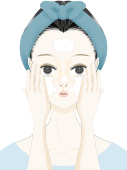 Woman washing face Woman washing face