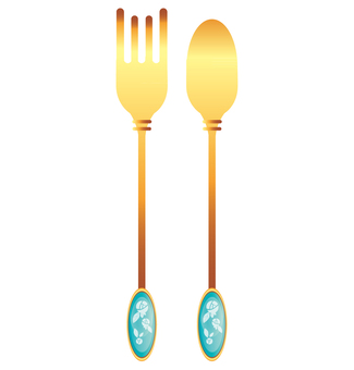 Spoon and fork coloration Spoon and fork coloration