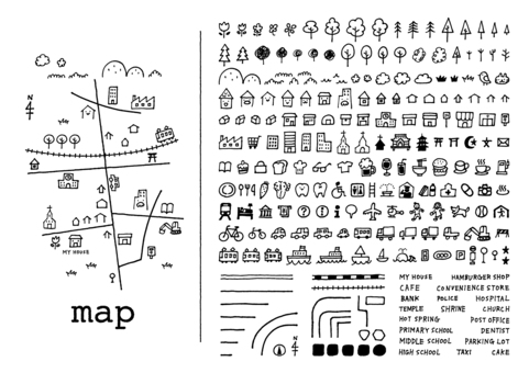 Hand-drawn map <mono> Hand-drawn map <mono>