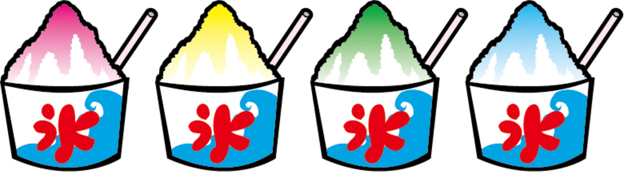 Four types of shaved ice Four types of shaved ice