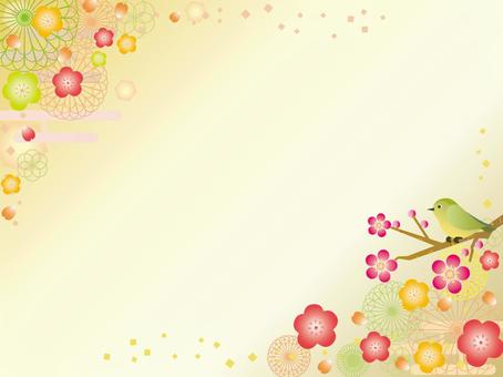 Japanese paper _ flower pattern _ plum gourd Japanese paper _ flower pattern _ plum gourd