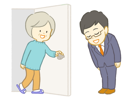 A businessman visiting your home A businessman visiting your home