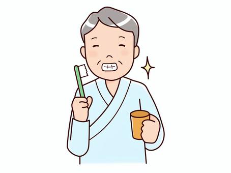 A man who brushes his teeth A man who brushes his teeth