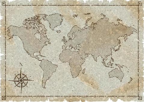 World map old map style World map old map style