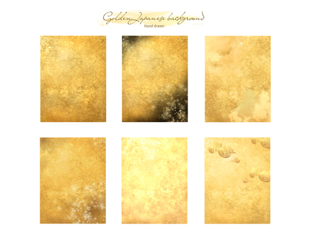 New Year's card gold leaf and watercolor background material collection New Year's card gold leaf and watercolor background material collection