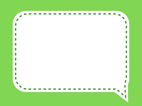 Simple stitch square balloon frame: green Simple stitch square balloon frame: green
