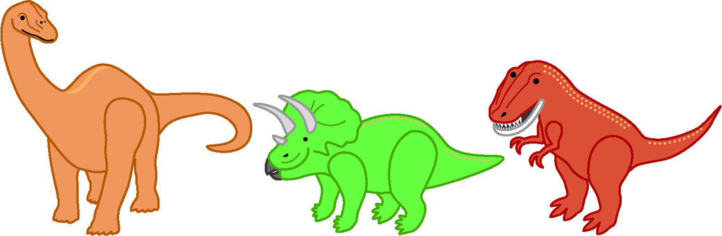 Three dinosaurs Three dinosaurs