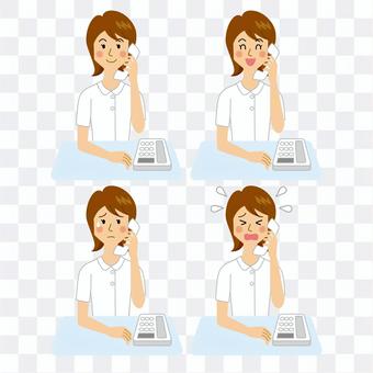 Nurse answering the phone Nurse answering the phone