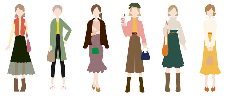 Autumn fashion coordination_no outline Autumn fashion coordination_no outline